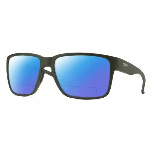 Smith Optic Emerge Unisex Square Polarized Bifocal Sunglasses in Moss Green 60mm Blue Mirror by Smith Optics