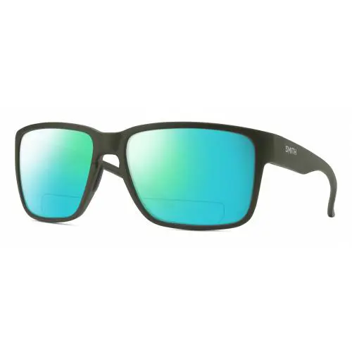 Smith Optic Emerge Unisex Square Polarized Bifocal Sunglasses in Moss Green 60mm Green Mirror by Smith Optics