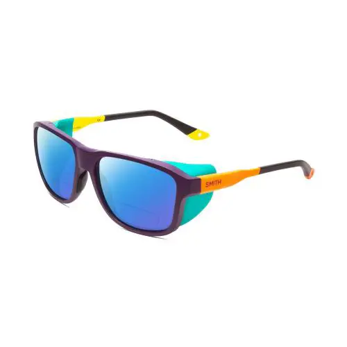 Smith Optic Embark Polarized Bifocal Sunglasses Purple Cinder Brown Hi Viz 58mm - Frame: Multicolor, Lens: Blue Mirror