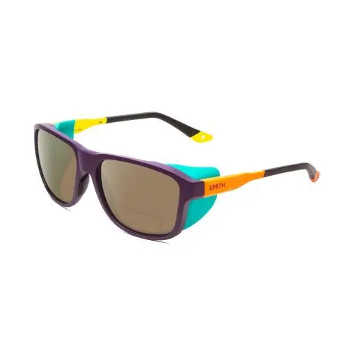 Smith Optic Embark Polarized Bifocal Sunglasses Purple Cinder Brown Hi Viz 58mm Brown by Smith Optics