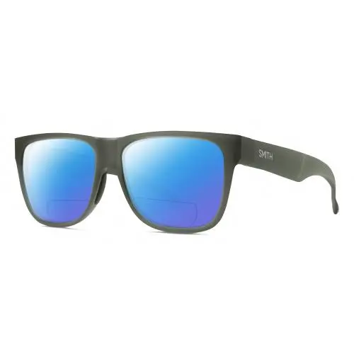 Smith Optic Lowdown 2 Unisex Polarized Bifocal Sunglasses in Crystal Green 55 mm Blue Mirror by Smith Optics
