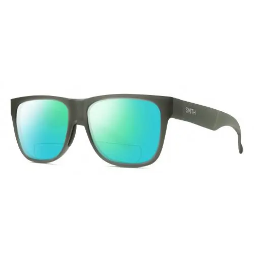 Smith Optic Lowdown 2 Unisex Polarized Bifocal Sunglasses in Crystal Green 55 mm Green Mirror by Smith Optics