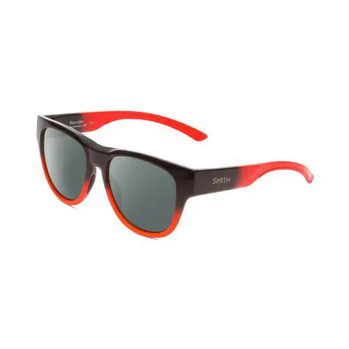 Smith Optics Rounder Unisex Polarized Sunglasses Dark Grey Carbon Black Red 51mm - Frame: Multicolor, Lens: Smoke Grey Polar