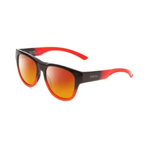 Rounder Unisex Polarized Sunglasses Dark Grey Carbon Black Red 51mm Red Mirror Polar by Smith Optics