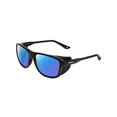 Smith Embark Polarized Bi-focal Sunglasses in Gloss Matte Black 58 mm 41 Options Blue Mirror by Smith Optics