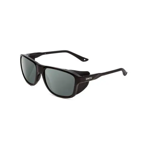 Smith Embark Unisex Wrap Polarized Sunglasses in Gloss Matte Black 58mm 4 Option - Frame: Multicolor, Lens: Smoke Grey Polar