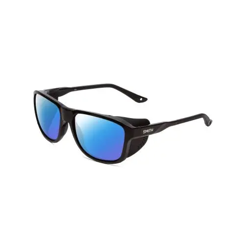 Smith Embark Unisex Wrap Polarized Sunglasses in Gloss Matte Black 58mm 4 Option Blue Mirror Polar by Smith Optics