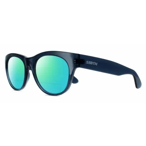 Sophisticate Women`s Polarized Bifocal Sunglasses Crystal Blue 54mm Green Mirror by Smith Optics