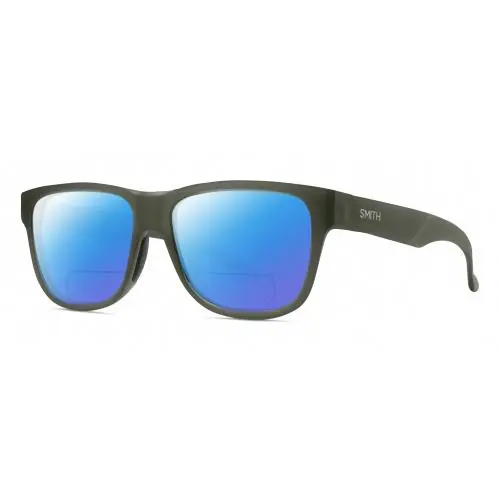 Smith Lowdown Slim 2 Unisex Polarized Bifocal Sunglasses Moss Crystal Green 53mm Blue Mirror by Smith Optics