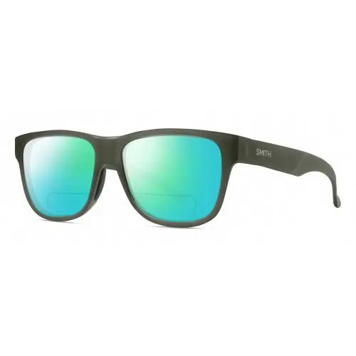 Smith Lowdown Slim 2 Unisex Polarized Bifocal Sunglasses Moss Crystal Green 53mm Green Mirror by Smith Optics
