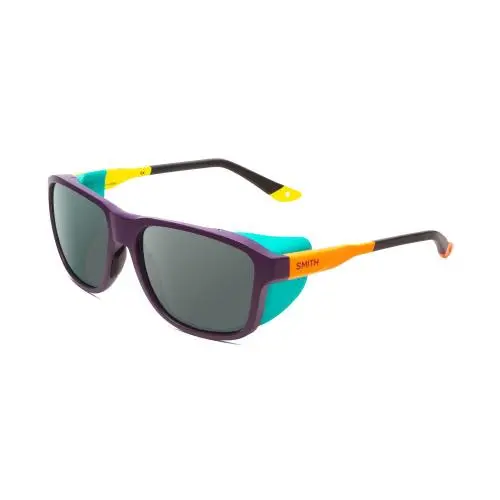 Embark Unisex Polarized Sunglasses Purple Cinder Brown Hi Viz 58 mm Smoke Grey Polar by Smith Optics