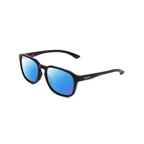 Contour Unisex Square Polarized Sunglasses in Black 56 mm 4 Options Blue Mirror Polar by Smith Optics