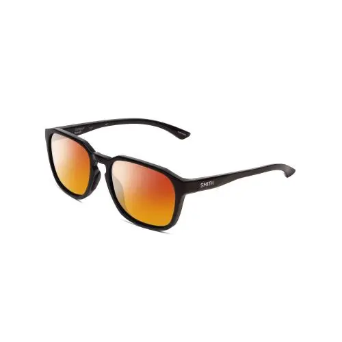Contour Unisex Square Polarized Sunglasses in Black 56 mm 4 Options Red Mirror Polar by Smith Optics