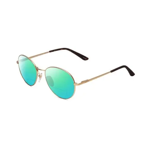 Smith Prep Unisex Round Polarized Bi-focal Sunglasses Matte Gold 53mm 41 Options Green Mirror by Smith Optics
