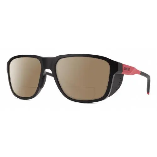 Smith Optic Embark Unisex Polarized Bifocal Sunglasses in Black/horizon Red 58mm Brown by Smith Optics