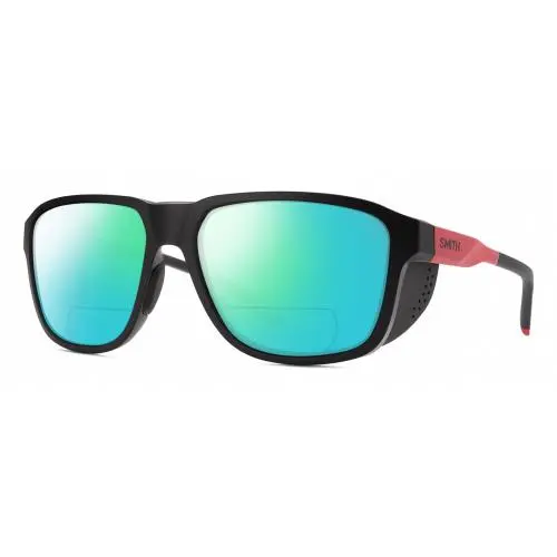 Smith Optic Embark Unisex Polarized Bifocal Sunglasses in Black/horizon Red 58mm Green Mirror by Smith Optics