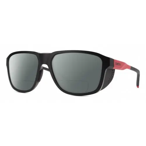 Smith Optic Embark Unisex Polarized Bifocal Sunglasses in Black/horizon Red 58mm Grey by Smith Optics