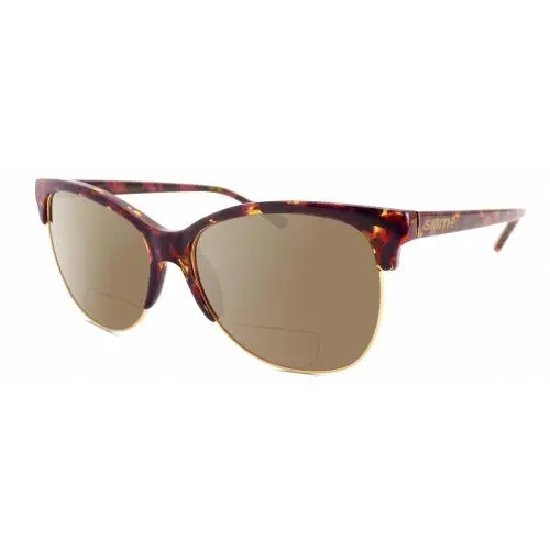 Rebel Cateye Polarized Bifocal Sunglasses Tortoise Purple Gold 58mm Brown by Smith Optics