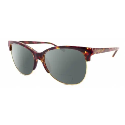 Rebel Cateye Polarized Bifocal Sunglasses Tortoise Purple Gold 58mm Grey by Smith Optics