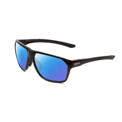 Smith Leadout Pivlock Unisex Polarized Sunglasses in Gloss Black 63 mm 4 Options Blue Mirror Polar by Smith Optics