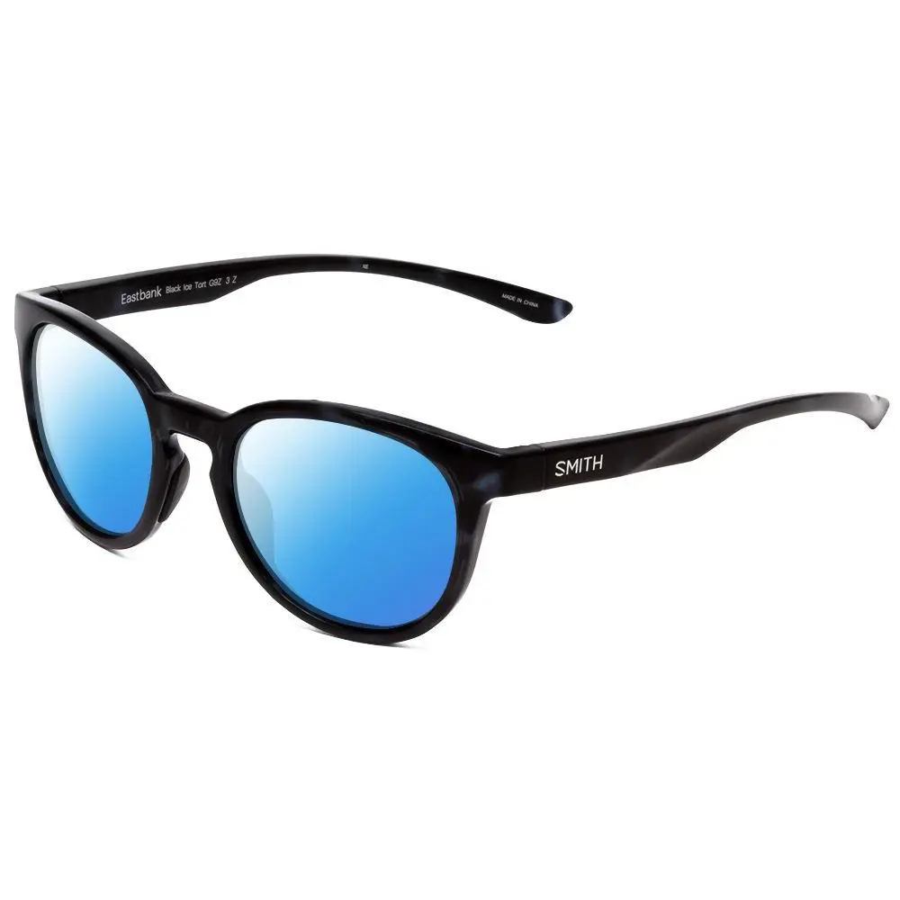 Smith Eastbank Round Polarized Sunglass Black Ice Tortoise Marble 52mm 4 Options - Frame: Multicolor, Lens: Blue Mirror Polar