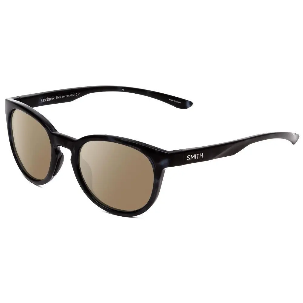 Smith Eastbank Round Polarized Sunglass Black Ice Tortoise Marble 52mm 4 Options Amber Brown Polar by Smith Optics