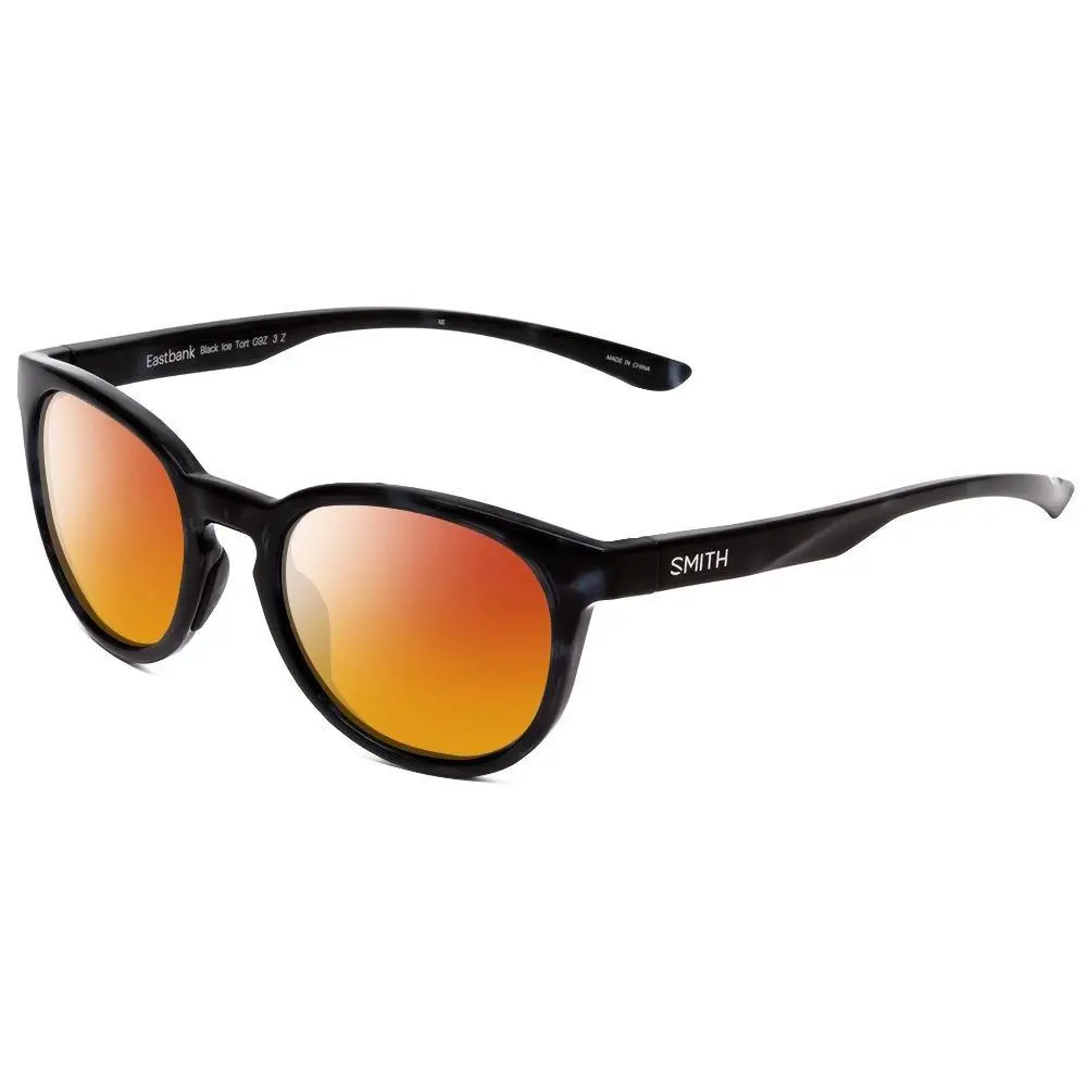 Smith Eastbank Round Polarized Sunglass Black Ice Tortoise Marble 52mm 4 Options Red Mirror Polar by Smith Optics