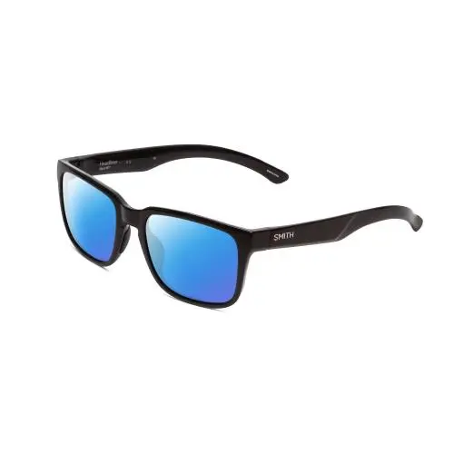 Smith Headliner Unisex Square Polarized Sunglasses in Gloss Black 55mm 4 Options Blue Mirror Polar by Smith Optics