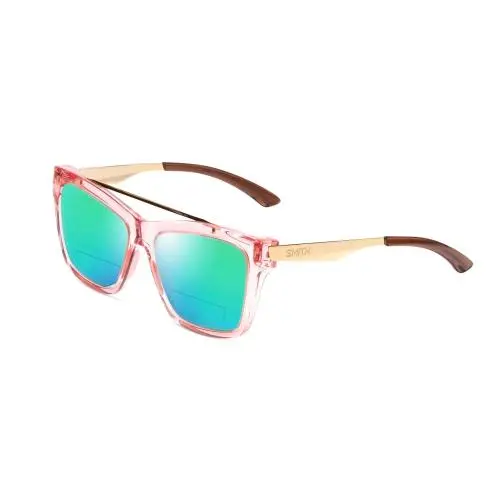 Smith Optic Runaround Cateye Polarized Bifocal Sunglasses Pink Crystal Gold 55mm Green Mirror by Smith Optics