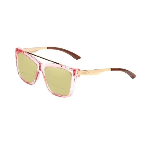 Smith Optic Runaround Cateye Polarized Bifocal Sunglasses Pink Crystal Gold 55mm Yellow by Smith Optics