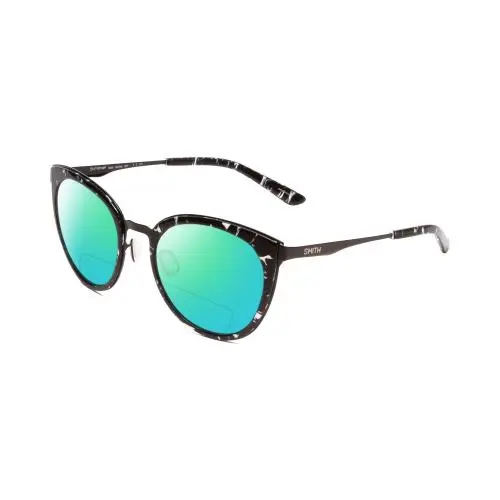 Somerset Cateye Polarized Bifocal Sunglasses in Black Marble 53 mm Green Mirror by Smith Optics