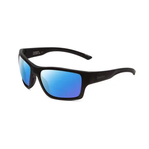 Smith Optics Outback Designer Unisex Polarized Bifocal Sunglasses in Black 59mm - Frame: Multicolor, Lens: Blue Mirror