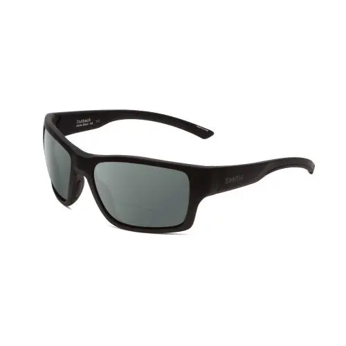 Outback Designer Unisex Polarized Bifocal Sunglasses in Black 59mm Grey by Smith Optics