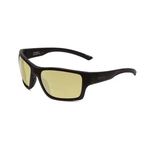 Outback Designer Unisex Polarized Bifocal Sunglasses in Black 59mm Yellow by Smith Optics