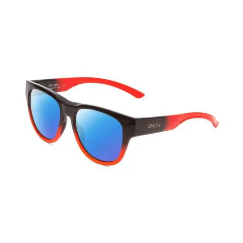 Smith Optic Rounder Unisex Polarized Bifocal Sunglasses Dark Grey Black Red 51mm - Frame: Multicolor, Lens: Blue Mirror