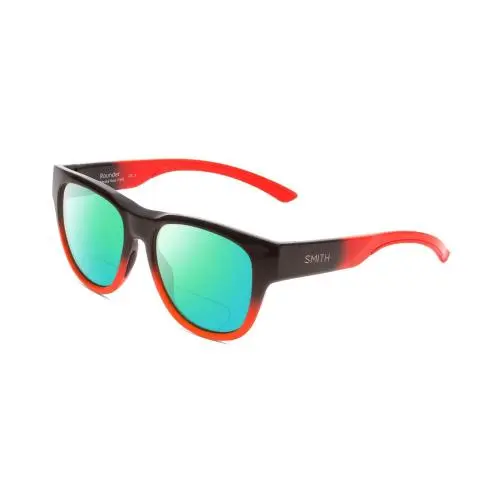 Smith Optic Rounder Unisex Polarized Bifocal Sunglasses Dark Grey Black Red 51mm Green Mirror by Smith Optics