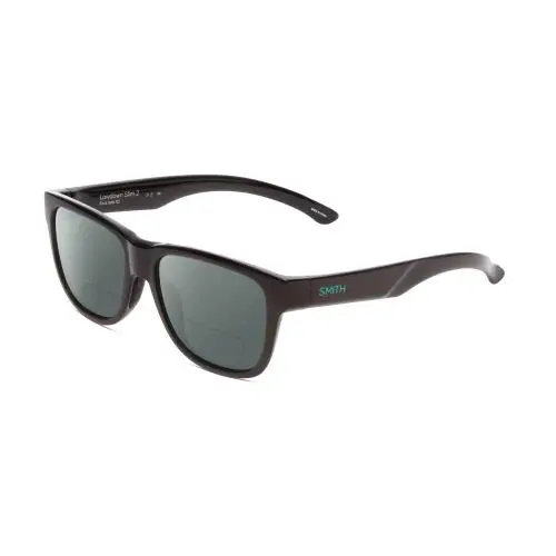 Lowdown Slim 2 Polarized Bifocal Sunglasses Black Jade Green 53 mm Grey by Smith Optics