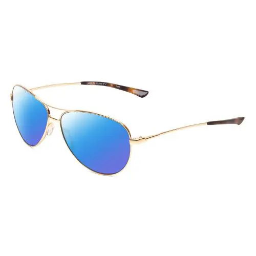 Langley Unisex Pilot Designer Polarized Sunglass Gold 60mm 4 Opt Blue Mirror Polar by Smith Optics