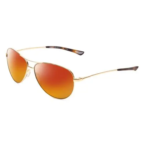 Langley Unisex Pilot Designer Polarized Sunglass Gold 60mm 4 Opt Red Mirror Polar by Smith Optics