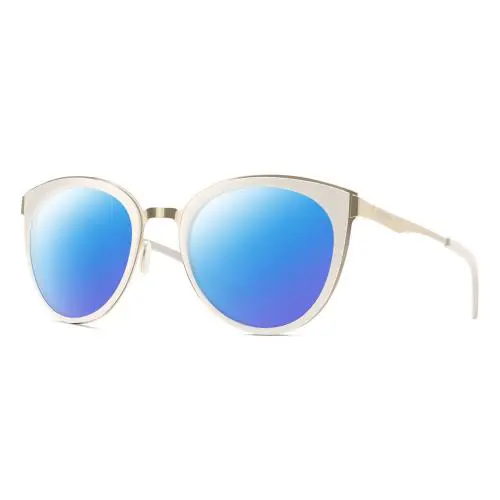 Smith Optic Somerset Womens Cateye Polarized Sunglasses White Gold 53mm 4 Option - Frame: Multicolor, Lens: Blue Mirror Polar