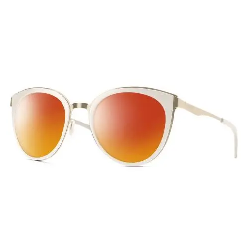 Smith Optic Somerset Womens Cateye Polarized Sunglasses White Gold 53mm 4 Option Red Mirror Polar by Smith Optics
