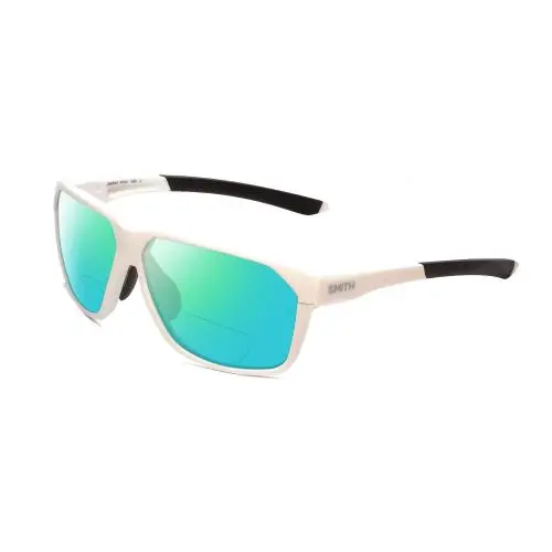 Smith Leadout Pivlock Square Polarized Bi-focal Sunglasses White 63mm 41 Options Green Mirror by Smith Optics