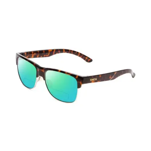 Lowdown Split Polarized Bifocal Sunglasses in Tortoise Havana 56mm Green Mirror by Smith Optics