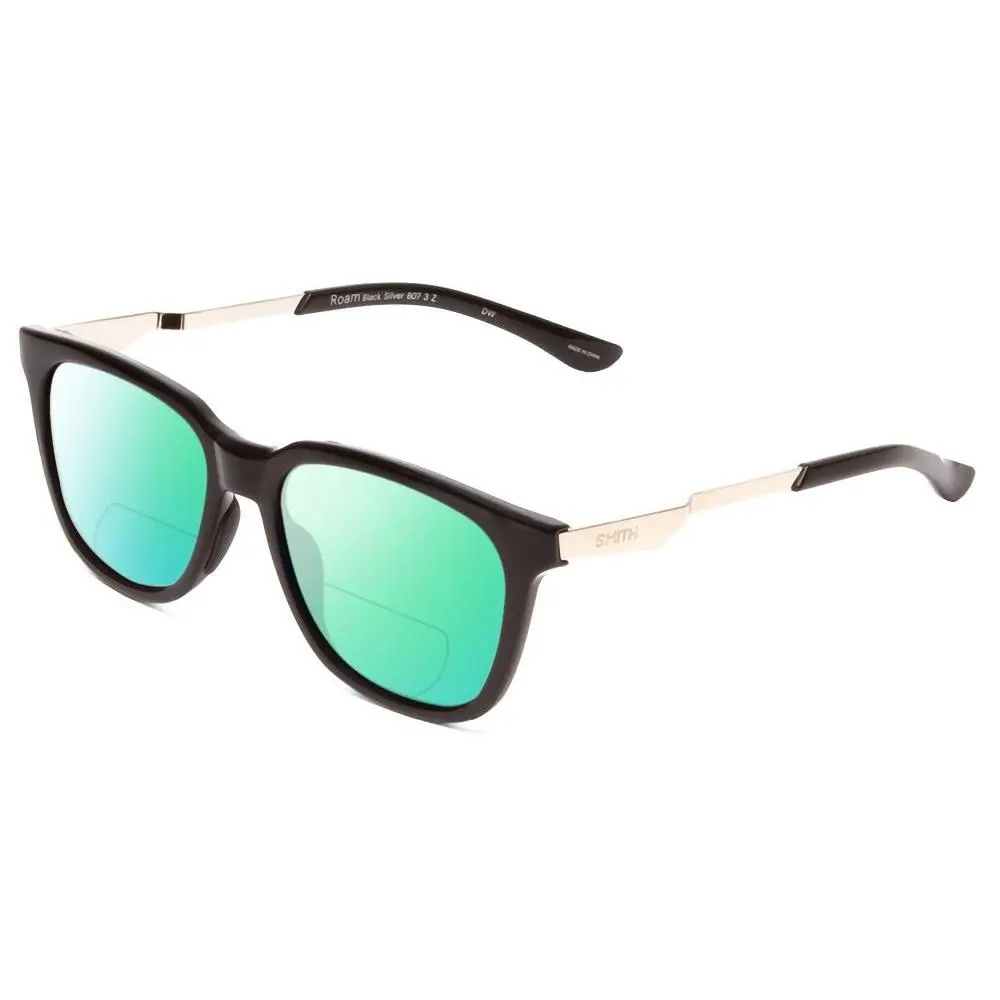 Smith Roam Classic Polarized Bi-focal Sunglass Gloss Black Silver 53mm 41 Option Green Mirror by Smith Optics