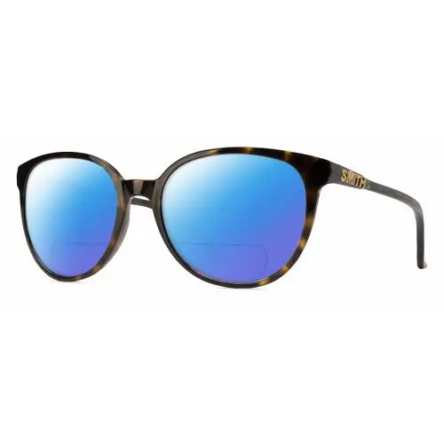 Smith Cheetah Cateye Polarized Bifocal Sunglasses in Tortoise Havana Brown 54 mm Blue Mirror by Smith Optics