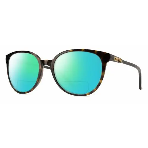 Smith Cheetah Cateye Polarized Bifocal Sunglasses in Tortoise Havana Brown 54 mm Green Mirror by Smith Optics