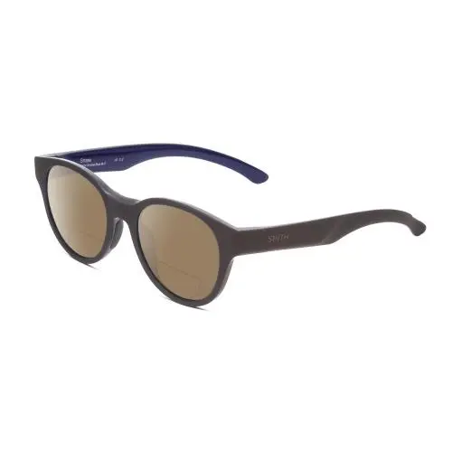 Smith Optic Snare Unisex Round Polarized Bifocal Sunglasses Smoke Grey Blue 51mm Brown by Smith Optics