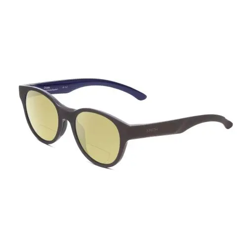 Smith Optic Snare Unisex Round Polarized Bifocal Sunglasses Smoke Grey Blue 51mm Yellow by Smith Optics