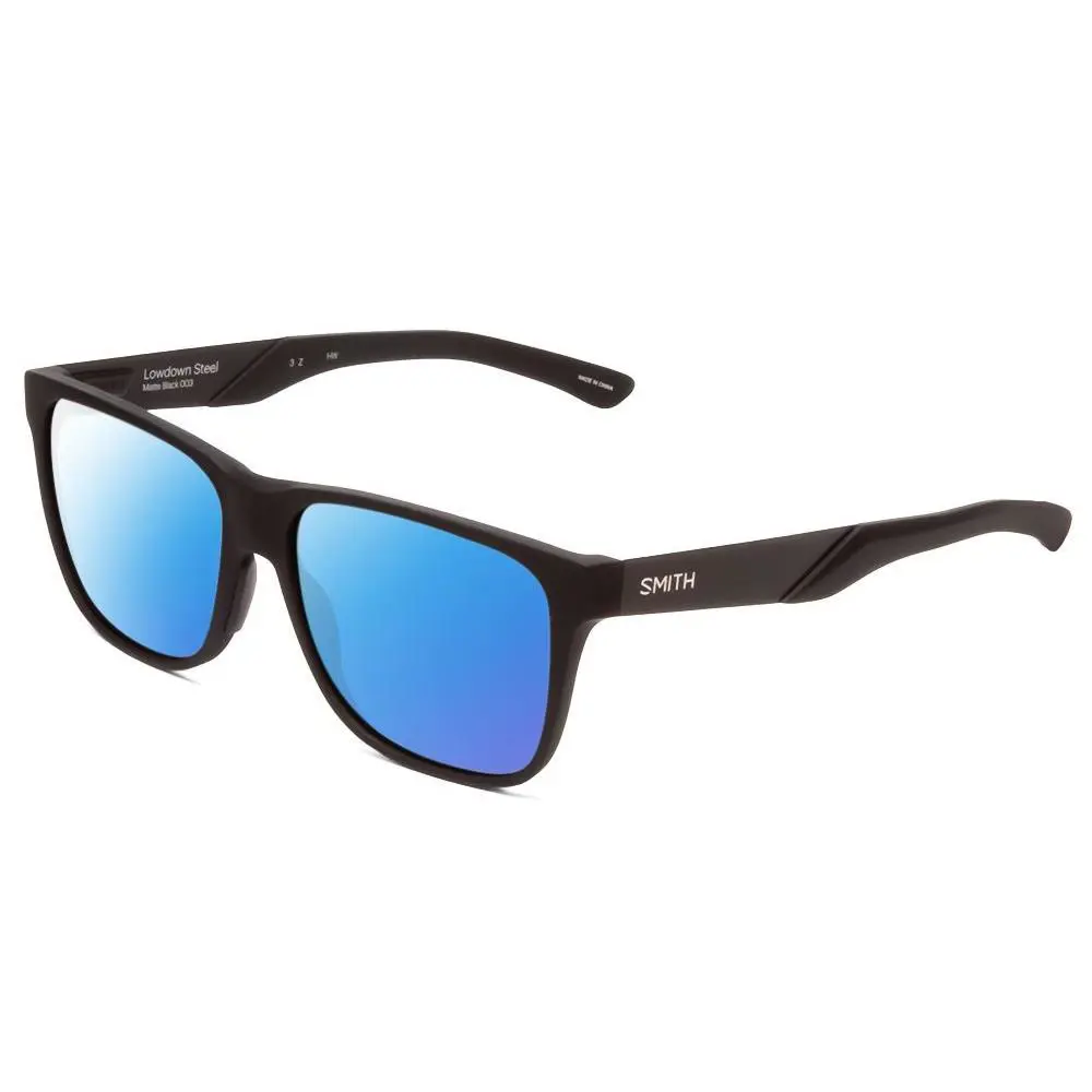 Smith Lowdown Steel Classic Polarized Sunglasses in Matte Black 56 mm 4 Options - Frame: Multicolor, Lens: Blue Mirror Polar