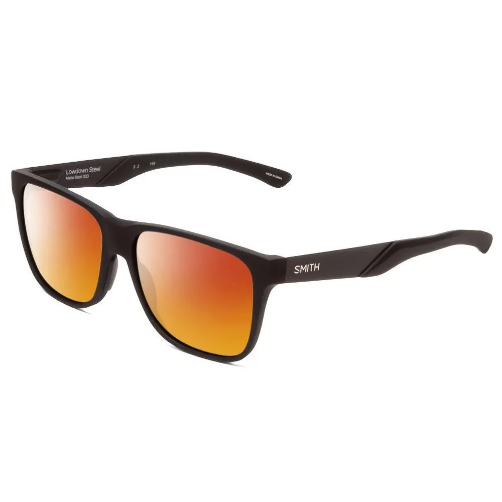 Smith Lowdown Steel Classic Polarized Sunglasses in Matte Black 56 mm 4 Options Red Mirror Polar by Smith Optics